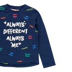 Boboli Shirt Girocollo tinta unita con Stampe Blu per Bambina 408136 BLU BOBOLI 