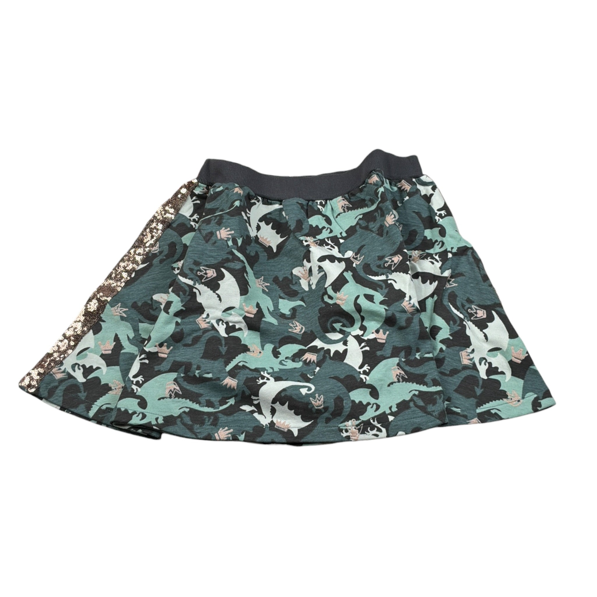 Boboli Gonna Stampa Fantasia con Elastico In Vita Verde per Bambina 468086 VERDE BOBOLI 