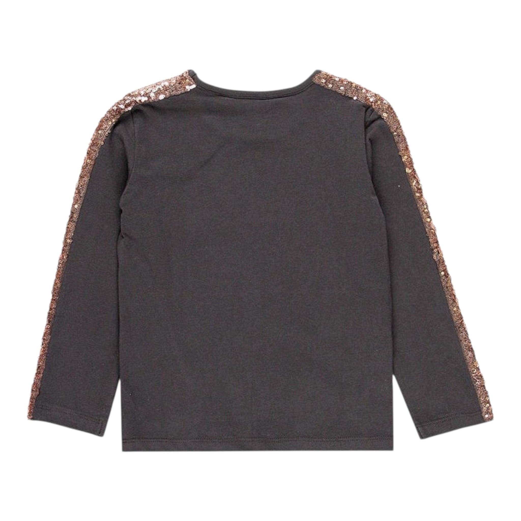 Boboli Shirt Girocollo tinta unita con Paillettes Grigio per Bambina 468097 GRIGIO BOBOLI 