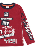 Boboli Shirt Girocollo tinta unita Cn Stampa Rosso per Bambino 503053 ROSSO BOBOLI 