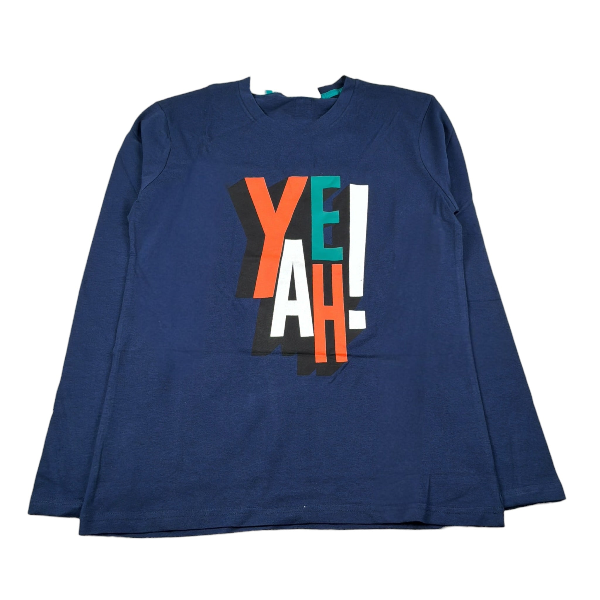 Boboli Shirt Girocollo tinta unita con Stampa Blu per Bambino 598068 BLU BOBOLI 