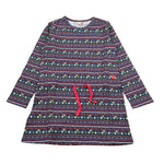 Boboli Abito Manica Lunga Stampa Fantasia Blu per Bambina AQBTBL BLU BOBOLI 