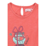 Boboli Shirt Girocollo tinta unita con Stampa Corallo per Bambina SHTBLB CORALLO BOBOLI 