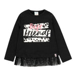 Boboli Shirt Girocollo tinta unita Ocn Tulle Nero per Bambina SHTOLI NERO BOBOLI 
