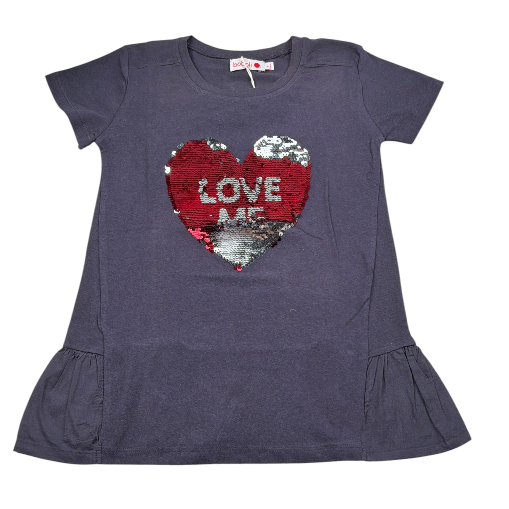 Boboli T-Shirt Girocollo tinta unita con Paillettes Blu per Bambina TSHBBL BLU BOBOLI 