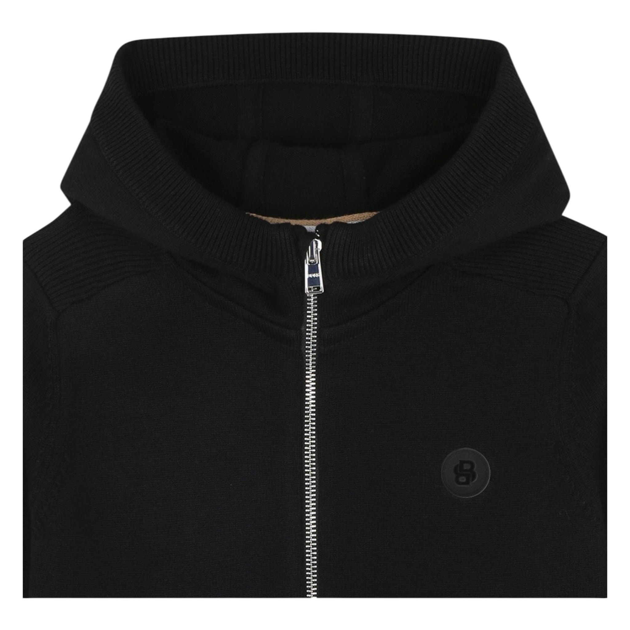 Boss Maglia tinta unita con Zip E Cappuccio Blu per Bambino J52309 BLU BOSS 