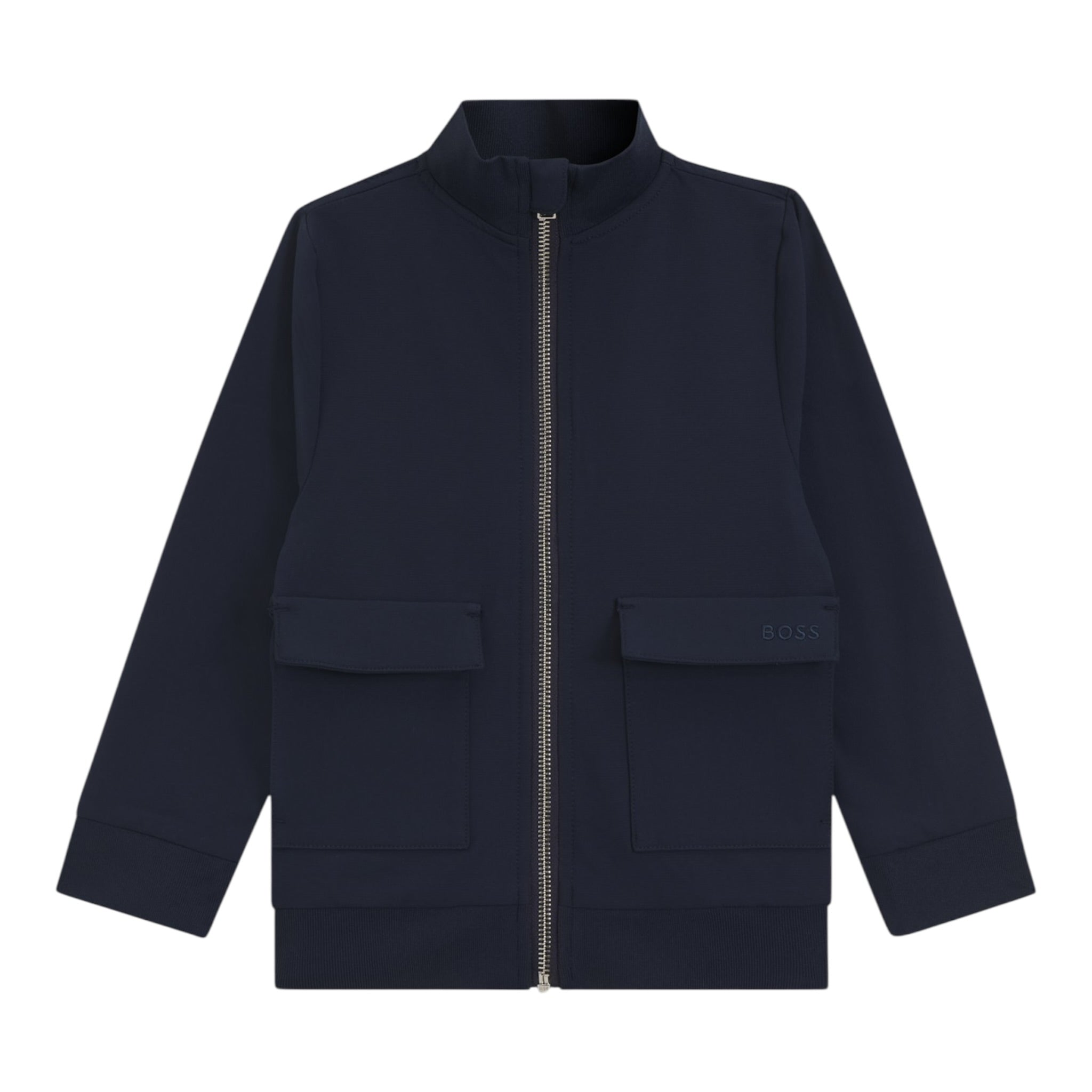 Boss Felpa tinta unita con Zip Blu per Bambino J52326 BLU BOSS 
