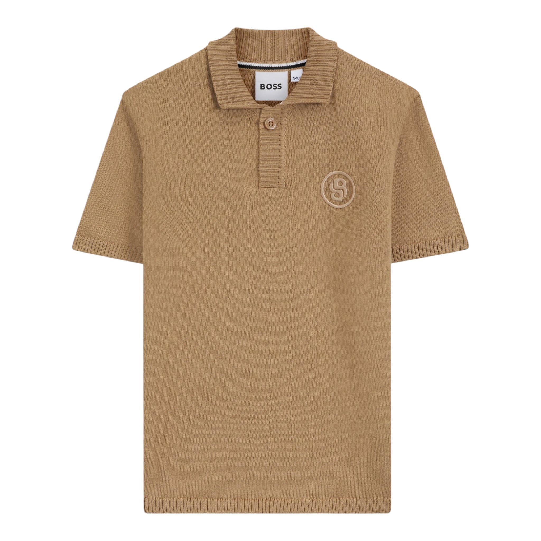 Boss Polo In Maglia Mezza Manica Beige per Bambino J52342 BEIGE BOSS 