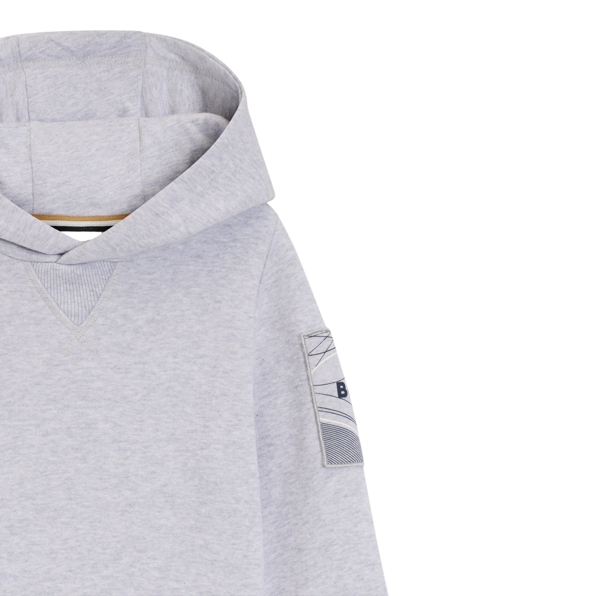Boss Felpa tinta unita con Cappuccio Grigio per Bambino J52354 GRIGIO BOSS 