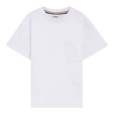 Boss T-Shirt Girocollo tinta unita con Taschino Bianco per Bambino J52377 BIANCO BOSS 