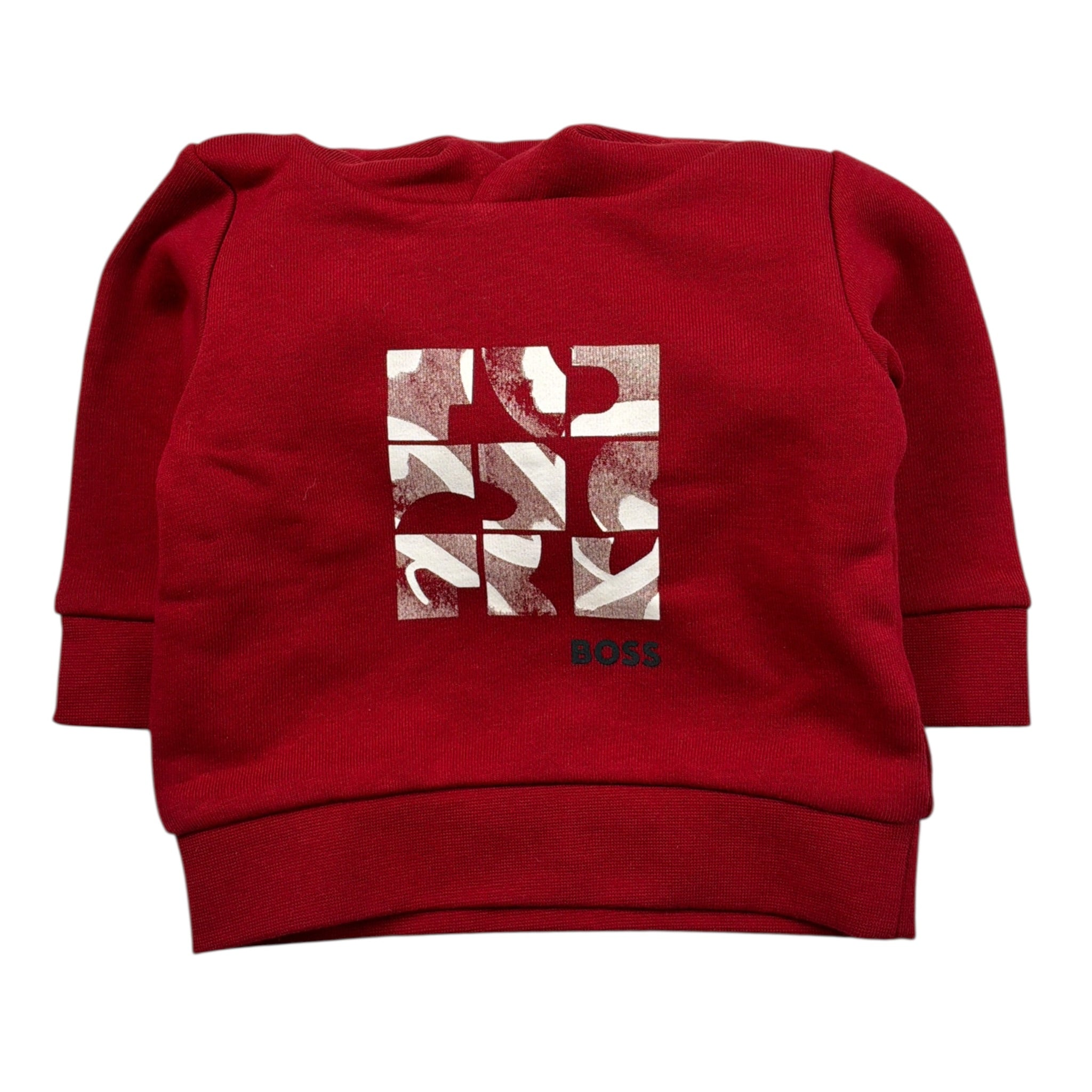 Boss Felpa tinta unita con Stampa Rosso per Neonato J52416 ROSSO BOSS 
