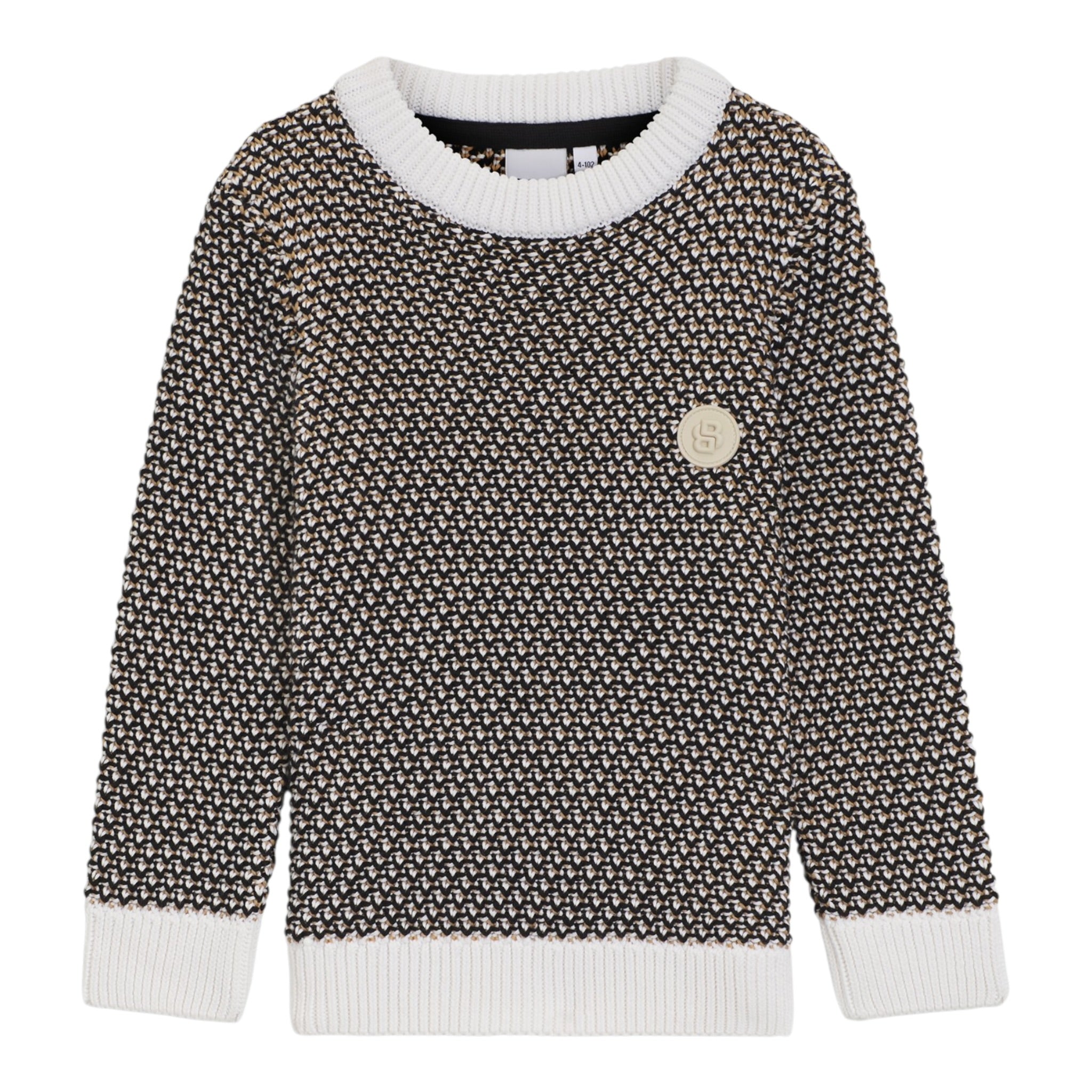 Boss Maglia tinta unita con Microfantasia Nero per Bambino J52453XJ NERO BOSS 