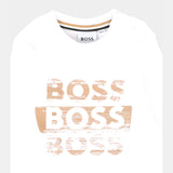 Boss Shirt tinta unita con Logo Bianco per Neonato J52463 BIANCO BOSS 