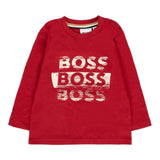 Boss Shirt tinta unita con Logo Rosso per Bambino J52463XJ ROSSO BOSS 