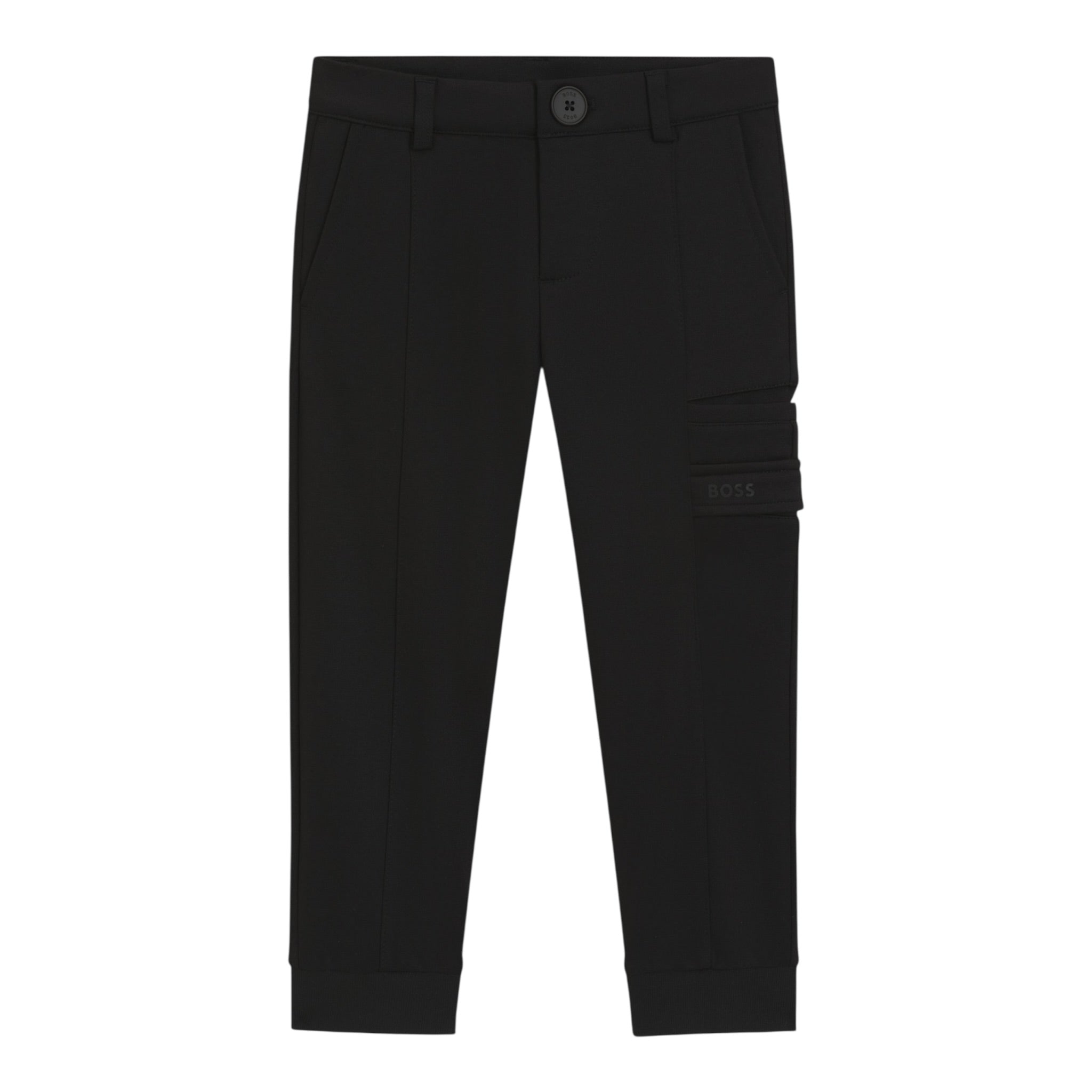 Boss Pantalone tinta unita con Bottone Nero per Bambino J5296 NERO BOSS 
