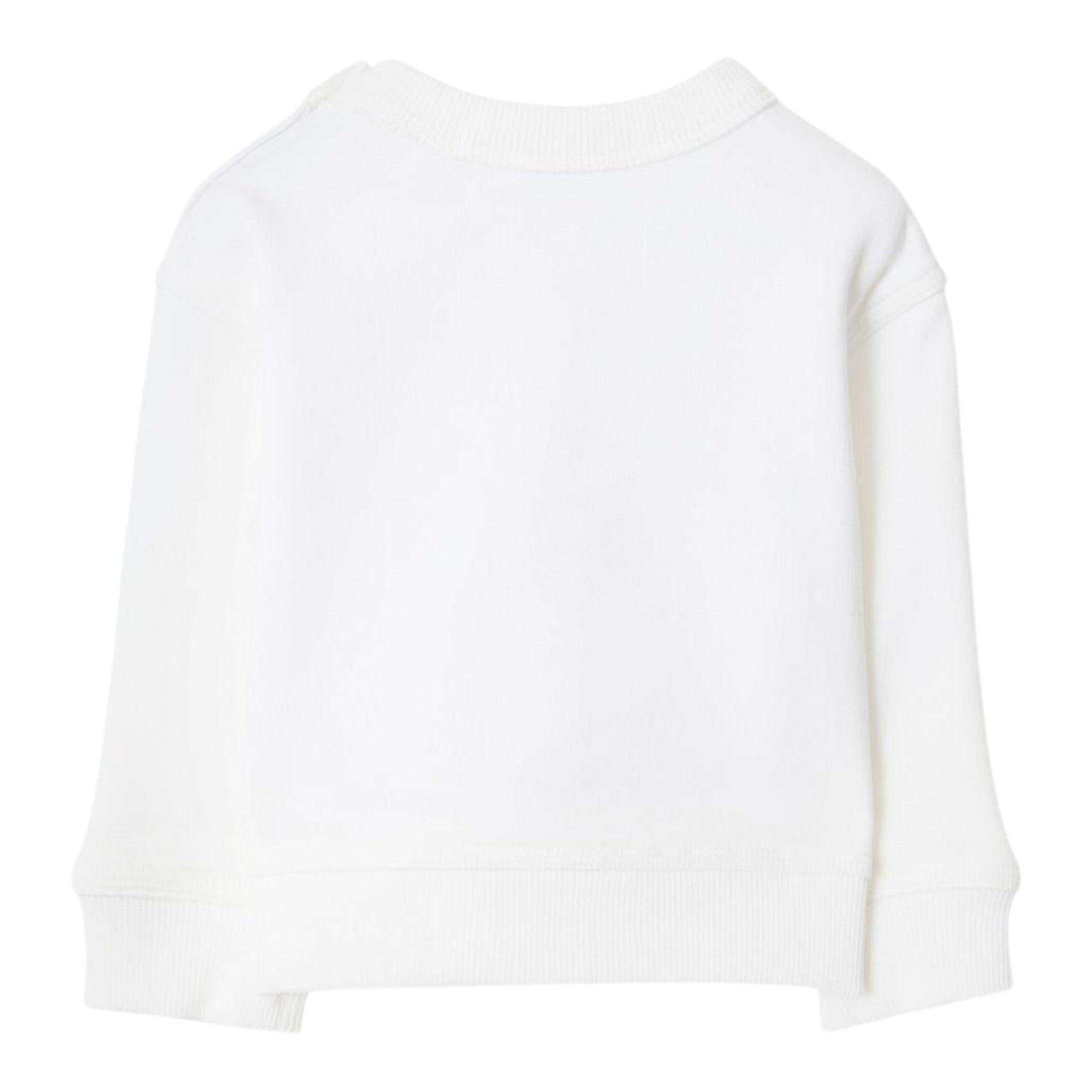 Burberry Felpa Chiusa Girocollo tinta unita con Stampa Bianco per Neonato 810918 BIANCO BURBERRY 
