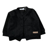 Calamaro Cardigan tinta unita con Logo Nero per Neonato 14026 NERO CALAMARO 