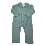 Calamaro Tutina tinta unita con Colletto Verde per Neonato 32503 VERDE CALAMARO 