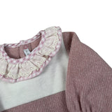 Calamaro Tutina tinta unita con Colletto Rosa per Neonata 33052 ROSA CALAMARO 
