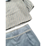 Calamaro Completo 2Pz Camicia-Coulotte Bicolore Azzurro/Beige per Neonato 9292 AZZURRO/BEIGE CALAMARO 