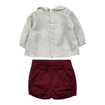 Calamaro Completo 2Pz Camicia-Coulotte Bicolore Bianco/Rosso per Neonato ISISISI BIANCO/ROSSO CALAMARO 