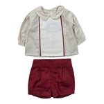 Calamaro Completo 2Pz Camicia-Coulotte Bicolore Bianco/Rosso per Neonato ISISISI BIANCO/ROSSO CALAMARO 