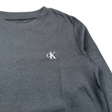 Calvin Klein Shirt Girocollo tinta unita con Logo Grigio per Bambino IB01539 GRIGIO CALVIN KLEIN 