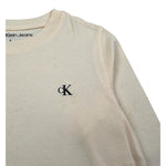 Calvin Klein Shirt Girocollo tinta unita con Logo Panna per Bambino IB01539 PANNA CALVIN KLEIN 