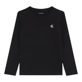 Calvin Klein Shirt Girocollo tinta unita con Stampa Nero per Bambino IB02255 NERO CALVIN KLEIN 