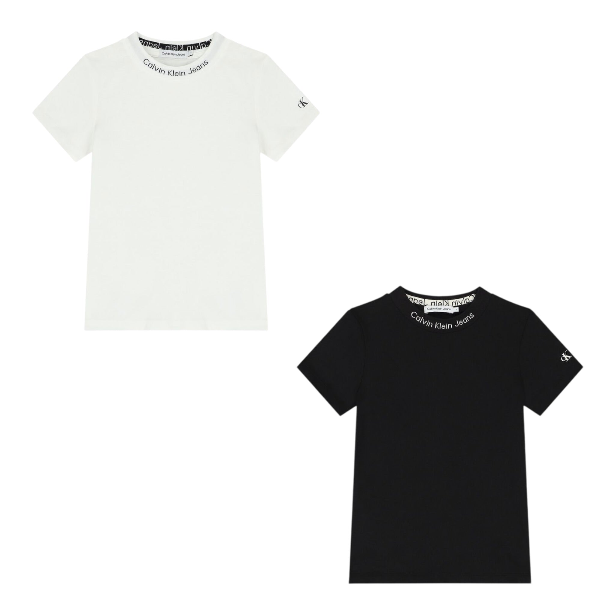 Calvin Klein Set 2 T-Shirt Bicolore Bianco/Nero per Bambino IB0IB01887 BIANCO/NERO CALVIN KLEIN 