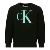 Calvin Klein Maglia Girocollo tinta unita con Logo Nero/Verde per Bambino IB0IB02152 NERO/VERDE CALVIN KLEIN 