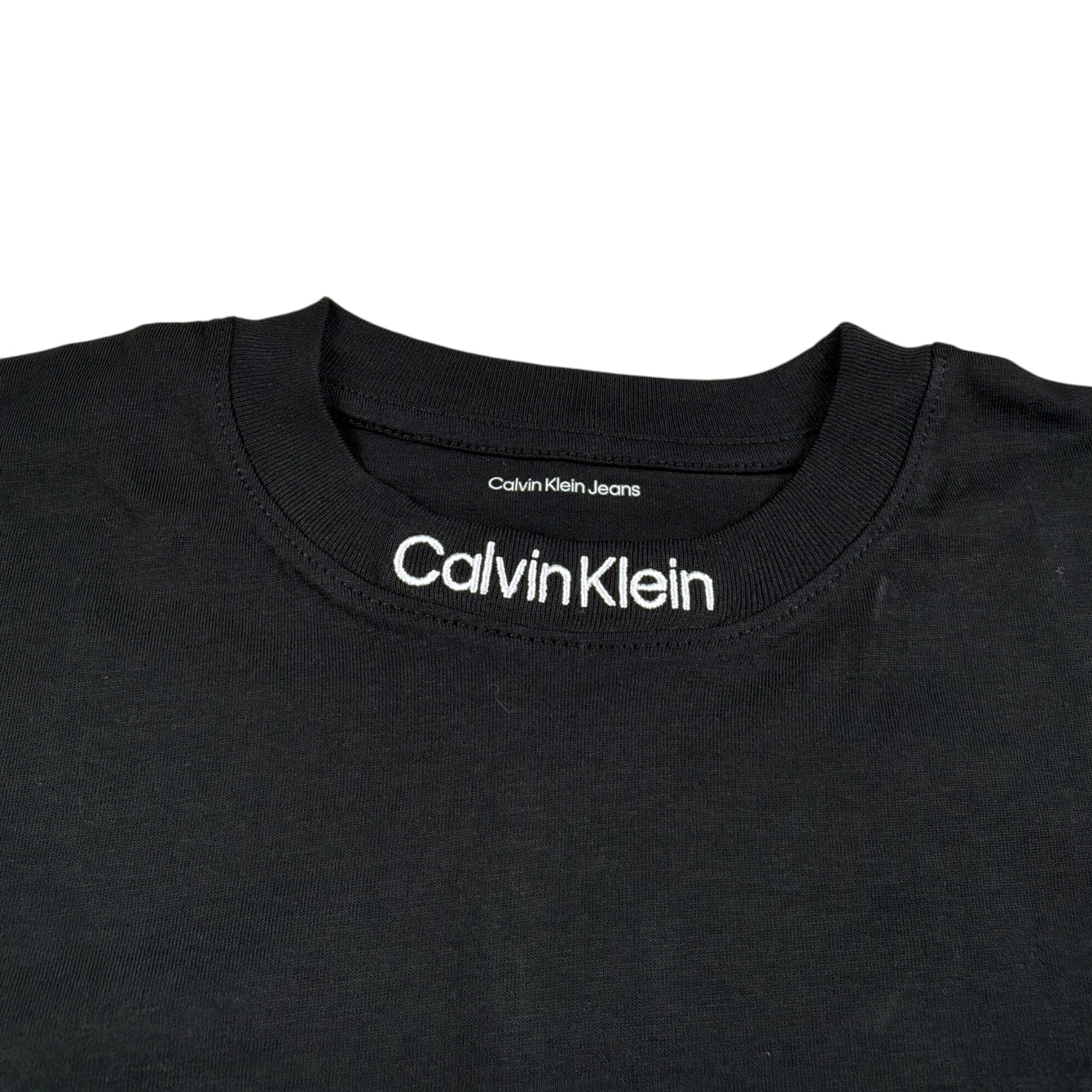 Calvin Klein Shirt Girocollo tinta unita con Logo Nero per Bambino IB0IB02354X NERO CALVIN KLEIN 