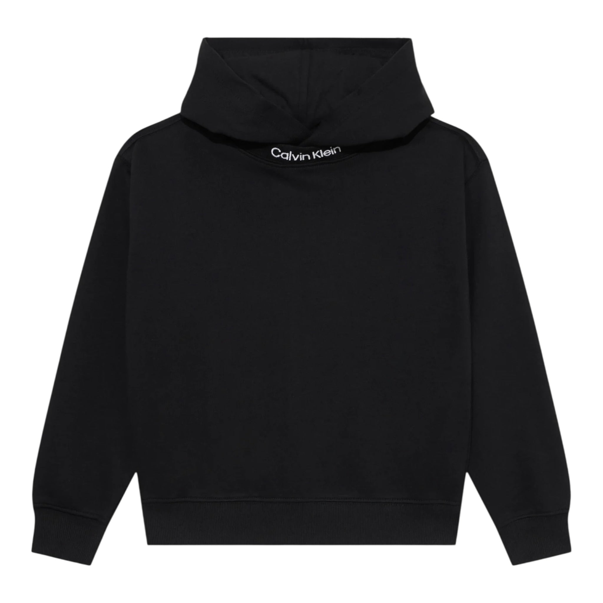 Calvin Klein Felpa tinta unita con Cappuccio E Stampa Nero per Bambino IB0IB02525 NERO CALVIN KLEIN 