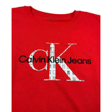 Calvin Klein Shirt Girocollo tinta unita con Stampa Rosso per Bambino IB0IB02531 ROSSO CALVIN KLEIN 