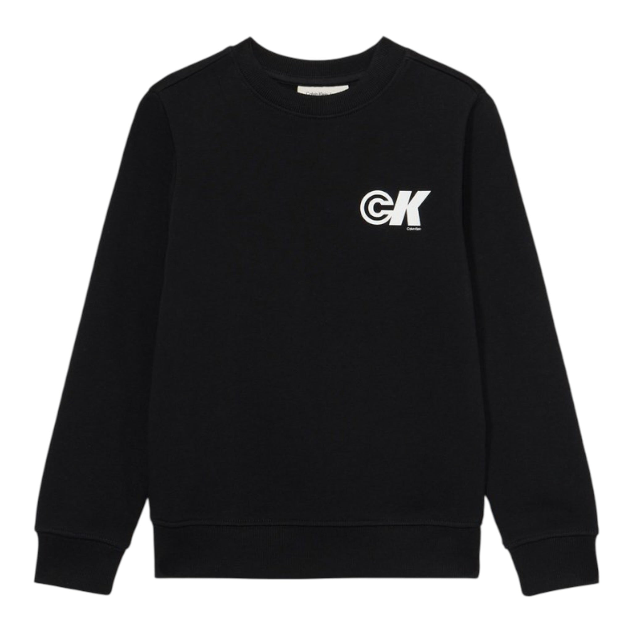 Calvin Klein Felpa Girocollo tinta unita con Stampa Nero per Bambino IB0IB02545 NERO CALVIN KLEIN 