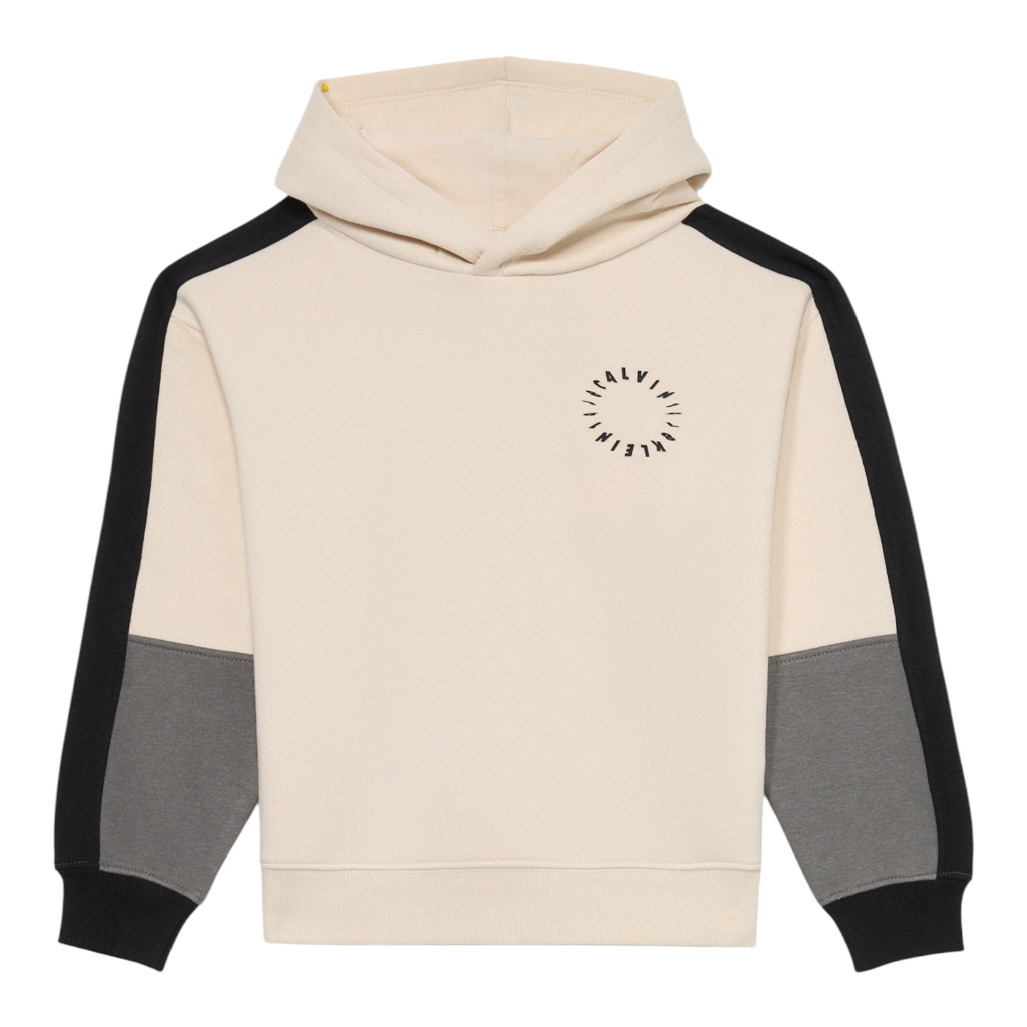 Calvin Klein Felpa Chiusa con Cappuccio tinta unita Panna per Bambino IB0IB02559 PANNA CALVIN KLEIN 