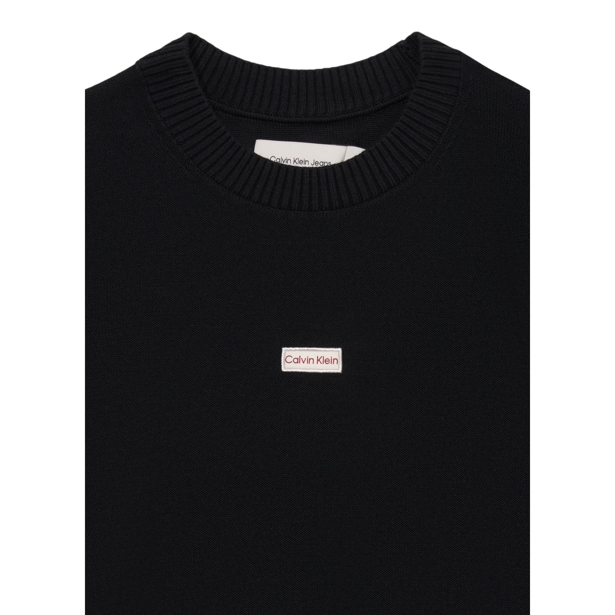 Calvin Klein Maglia tinta unita con Stampa Nero per Bambina IB0IB02596 NERO CALVIN KLEIN 