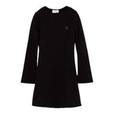 Calvin Klein Abito tinta unita con Logo Nero per Bambina IG0IG02667 NERO CALVIN KLEIN 