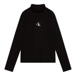 Calvin Klein Maglia tinta unita Collo Alto con Logo Nero per Bambina IG0IG02808 NERO CALVIN KLEIN 