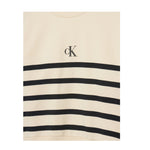 Calvin Klein Abito Manica Lunga Fantasia A Righe Beige per Bambina IG0IG02963 BEIGE CALVIN KLEIN 