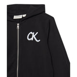 Calvin Klein Felpa con Zip E Cappuccio tinta unita Nero per Bambina IG0IG02969 NERO CALVIN KLEIN 