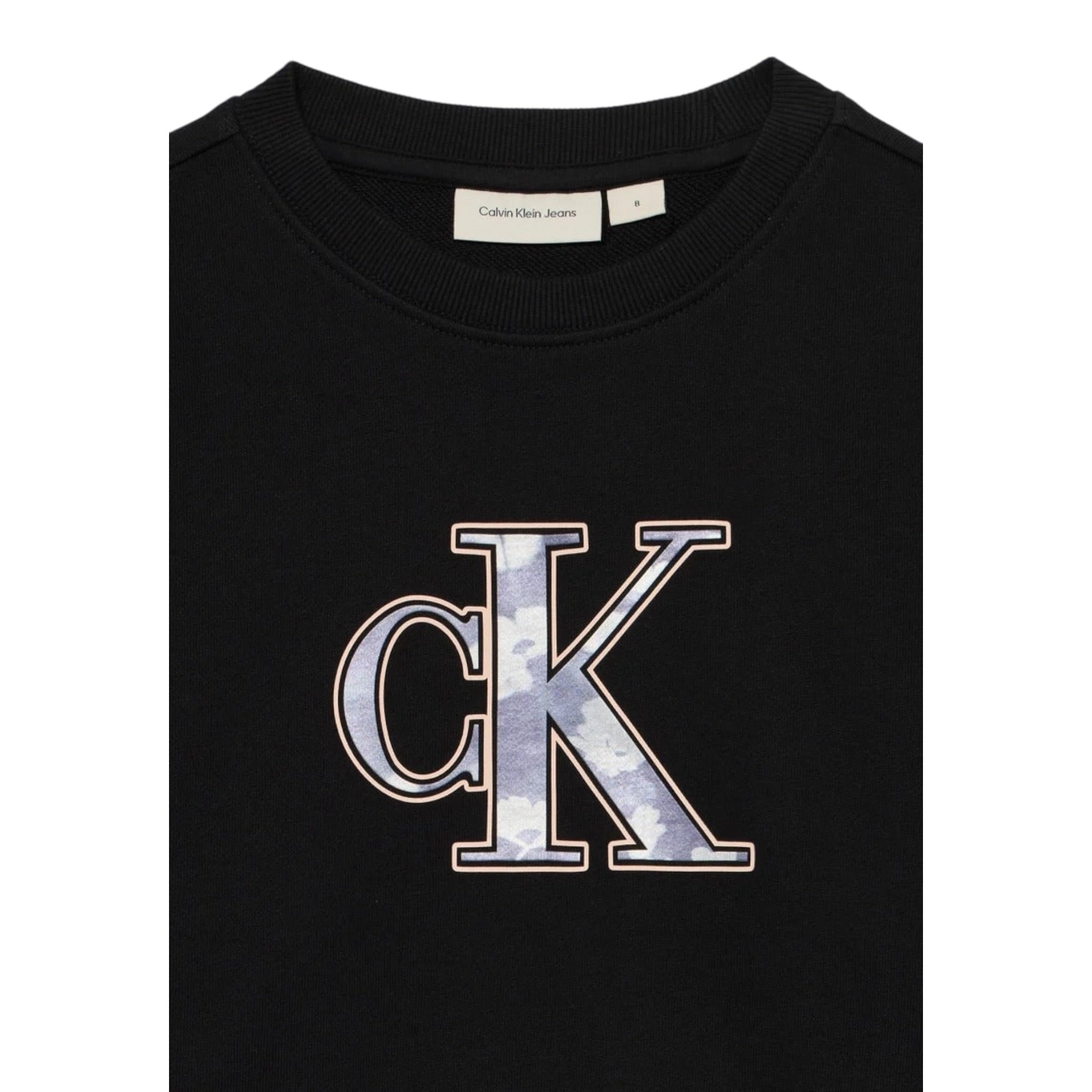 Calvin Klein Felpa tinta unita Girocollo con Logo Nero per Bambina IG0IG02970 NERO CALVIN KLEIN 