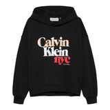 Calvin Klein Felpa tinta unita con Cappuccio E Logo Nero per Bambino IG0IG02989 NERO CALVIN KLEIN 