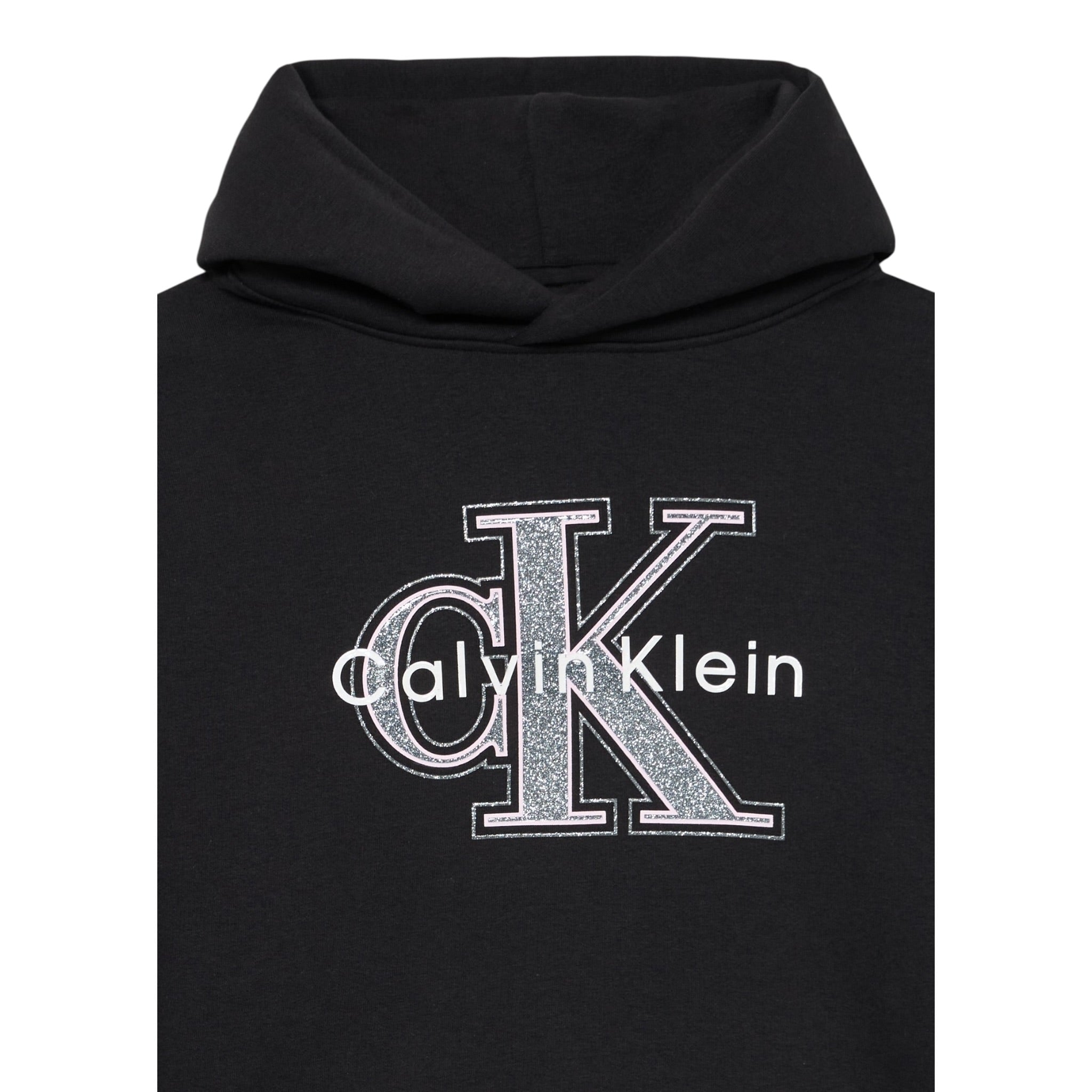 Calvin Klein Felpa Chiusa con Cappuccio tinta unita con Logo Nero per Bambina IG0IG03018T NERO CALVIN KLEIN 