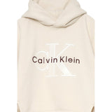 Calvin Klein Felpa Chiusa con Cappuccio tinta unita con Logo Panna per Bambina IG0IG03018T PANNA CALVIN KLEIN 