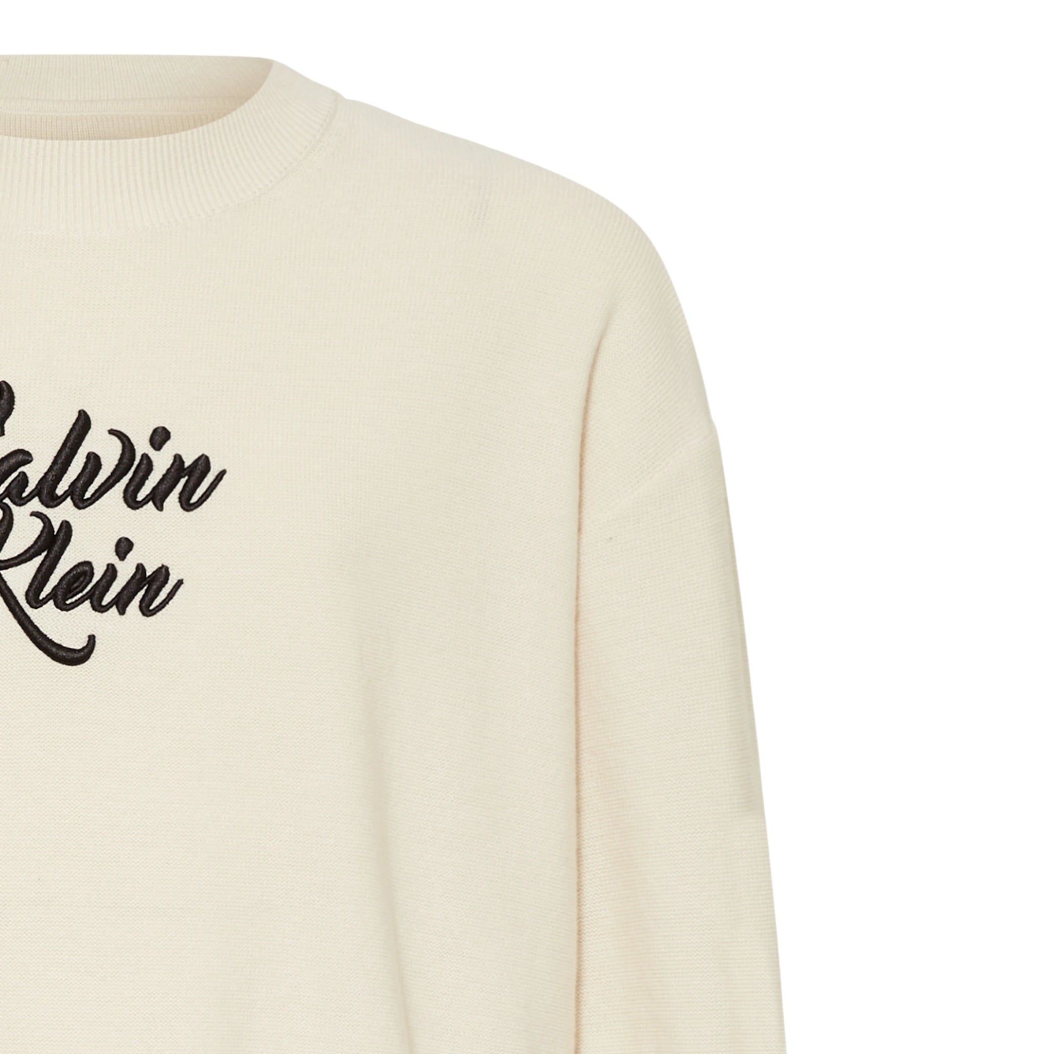 Calvin Klein Maglia Girocollo tinta unita con Ricami Beige per Bambina IG0IG03026 BEIGE CALVIN KLEIN 