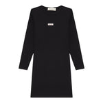 Calvin Klein Abito Manica Lunga tinta unita con Logo Nero per Bambina IG0IG03042 NERO CALVIN KLEIN 