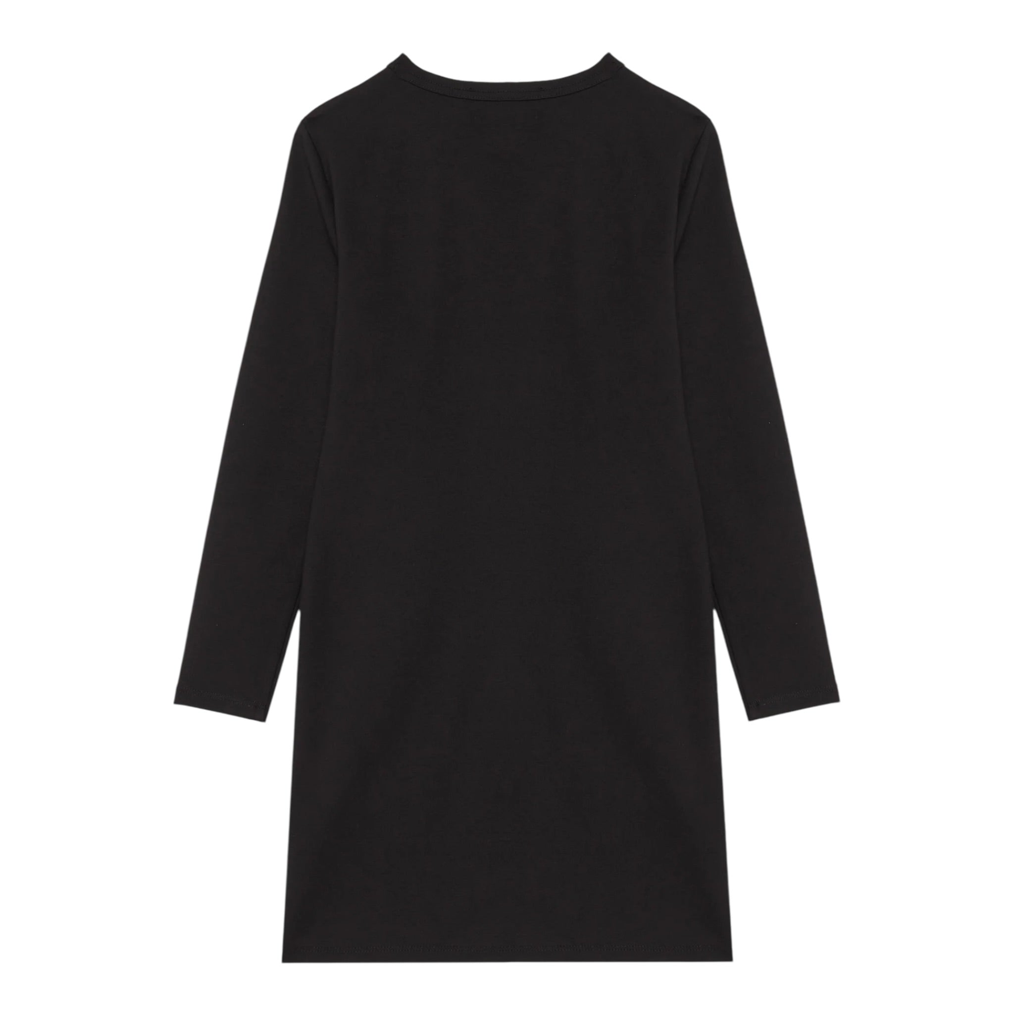 Calvin Klein Abito Manica Lunga tinta unita con Logo Nero per Bambina IG0IG03042X NERO CALVIN KLEIN 