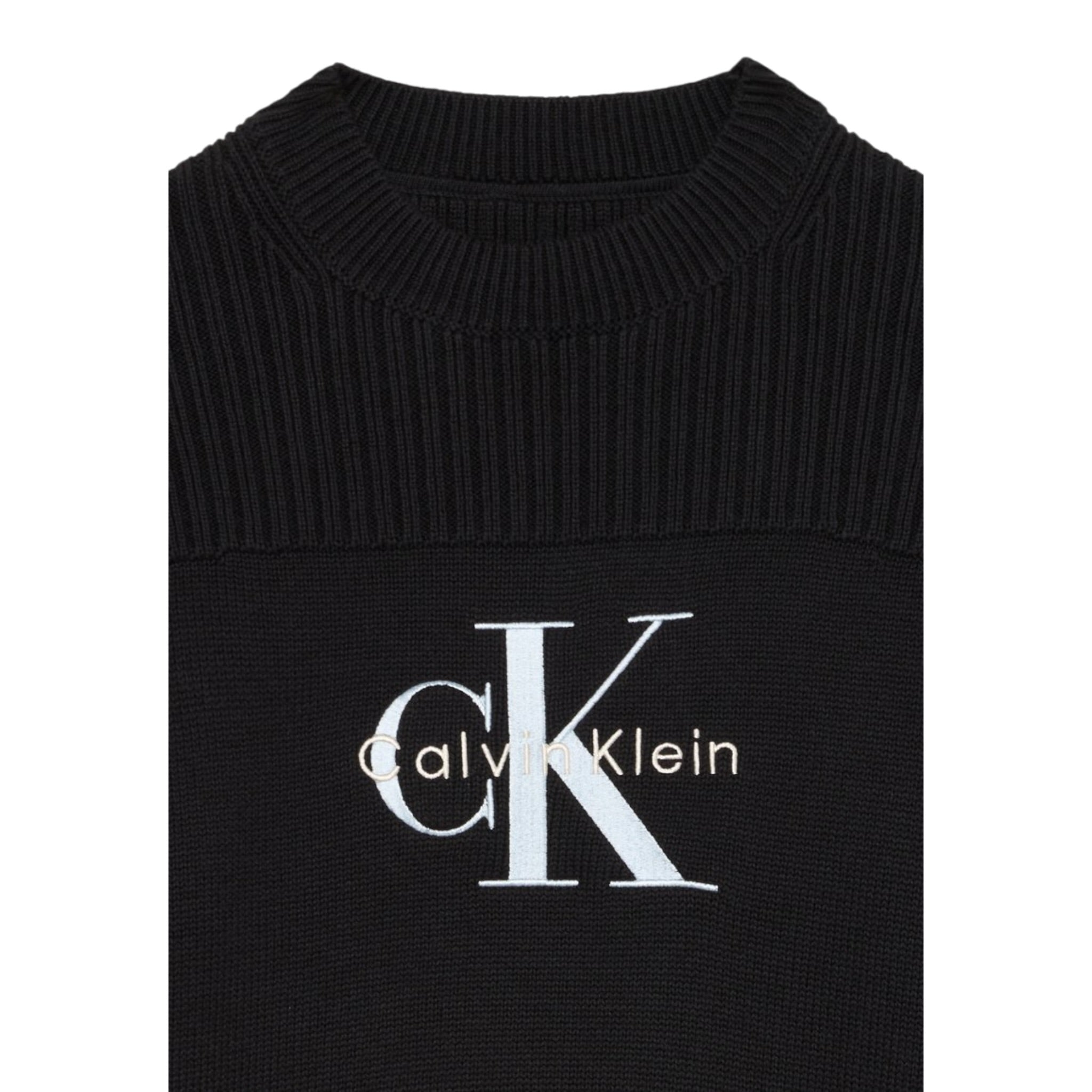 Calvin Klein Maglia Girocollo tinta unita con Logo Nero per Bambina IG0IG03046 NERO CALVIN KLEIN 