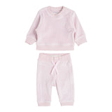 Calvin Klein Completo 2 Pezzi Felpa-Pantalone tinta unita Rosa per Neonata IN00236 ROSA CALVIN KLEIN 